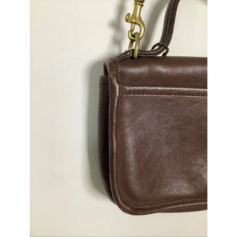 Coach Brown Mahogany Leather Casino Bag Crossbody Purse Vintage B9-5